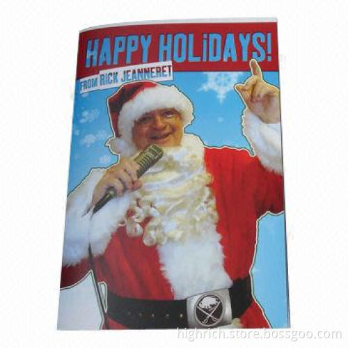 Greeting Card with Sound, Made of White Paper Card Material, Customized Designs are Accepted